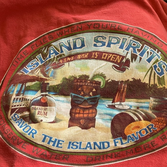 Newport Blue Graphic Tee Island Spirits Tiki Bar Is Open Savor Island Flavor LRG - Picture 2 of 6